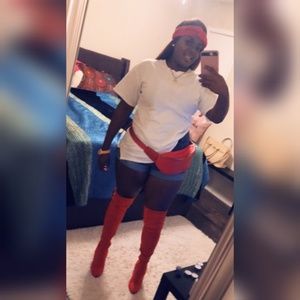 Red OVER THE KNEE Boots